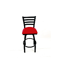 Boggs Series Barstool, Supports Up to 300 lb, 30.5" Seat Height, Red Seat, Black Back, Black Base (BBBVSRED)