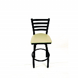 Boggs Series Barstool, Supports Up to 300 lb, 30.5" Seat Height, Taupe Seat, Black Back, Black Base (BBBVSTAU)