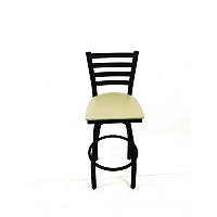 Boggs Series Barstool, Supports Up to 300 lb, 30.5" Seat Height, Taupe Seat, Black Back, Black Base (BBBVSTAU)