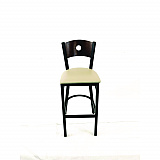 Circle Series Barstool, Supports Up to 300 lb, 28.5" Seat Height, Taupe Seat, Dark Walnut Back, Black Base (CRBBVTAUC)