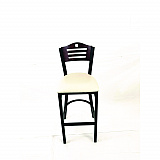 Eagle Series Barstool, Supports Up to 300 lb, 28.5" Seat Height, Cream Seat, Dark Mahogany Back, Black Base (EBBVCRMB)
