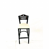 Eagle Series Barstool, Supports Up to 300 lb, 28.5" Seat Height, Cream Seat, Dark Walnut Back, Black Base (EBBVCRMC)