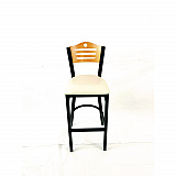 Eagle Series Barstool, Supports Up to 300 lb, 28.5" Seat Height, Cream Seat, Natural Back, Black Base (EBBVCRMD)
