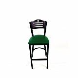 Eagle Series Barstool, Supports Up to 300 lb, 28.5" Seat Height, Green Seat, Dark Mahogany Back, Black Base (EBBVGRNB)