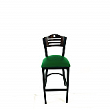 Eagle Series Barstool, Supports Up to 300 lb, 28.5" Seat Height, Green Seat, Dark Walnut Back, Black Base (EBBVGRNC)