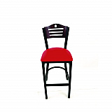 Eagle Series Barstool, Supports Up to 300 lb, 28.5" Seat Height, Red Seat, Dark Mahogany Back, Black Base (EBBVREDB)