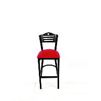 Eagle Series Barstool, Supports Up to 300 lb, 28.5" Seat Height, Red Seat, Dark Walnut Back, Black Base (EBBVREDC)
