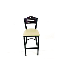 Eagle Series Barstool, Supports Up to 300 lb, 28.5" Seat Height, Taupe Seat, Dark Mahogany Back, Black Base (EBBVTAUB)