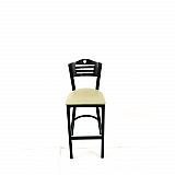 Eagle Series Barstool, Supports Up to 300 lb, 28.5" Seat Height, Taupe Seat, Dark Walnut Back, Black Base (EBBVTAUC)