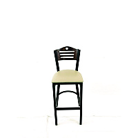 Eagle Series Barstool, Supports Up to 300 lb, 28.5" Seat Height, Taupe Seat, Dark Walnut Back, Black Base (EBBVTAUC)