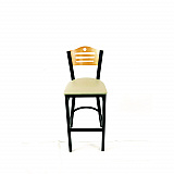 Eagle Series Barstool, Supports Up to 300 lb, 28.5" Seat Height, Taupe Seat, Natural Back, Black Base (EBBVTAUD)