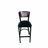 Jones River Series Barstool, Supports Up to 300 lb, 28.5" Seat Height, Black Seat, Dark Mahogany Back, Black Base (JRBBVBLKB)