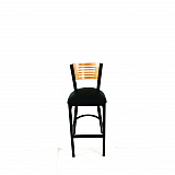 Jones River Series Barstool, Supports Up to 300 lb, 28.5" Seat Height, Black Seat, Natural Back, Black Base (JRBBVBLKD)