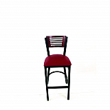 Jones River Series Barstool, Supports Up to 300 lb, 28.5" Seat Height, Burgundy Seat, Dark Mahogany Back, Black Base (JRBBVBURB)