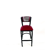 Jones River Series Barstool, Supports Up to 300 lb, 28.5" Seat Height, Burgundy Seat, Dark Mahogany Back, Black Base (JRBBVBURB)