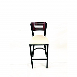 Jones River Series Barstool, Supports Up to 300 lb, 28.5" Seat Height, Cream Seat, Dark Mahogany Back, Black Base (JRBBVCRMB)