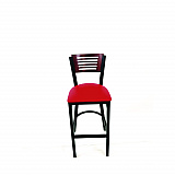 Jones River Series Barstool, Supports Up to 300 lb, 28.5" Seat Height, Red Seat, Dark Mahogany Back, Black Base (JRBBVREDB)