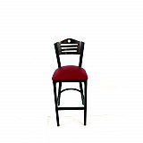 Eagle Series Barstool, Supports Up to 300 lb, 28.5" Seat Height, Burgundy Seat, Dark Walnut Back, Black Base (EBBVBURC)