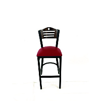 Eagle Series Barstool, Supports Up to 300 lb, 28.5" Seat Height, Burgundy Seat, Dark Walnut Back, Black Base (EBBVBURC)