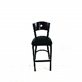 Liberty Series Barstool, Supports Up to 300 lb, 28.5" Seat Height, Black Seat, Dark Mahogany Back, Black Base (LBBVBLKB)