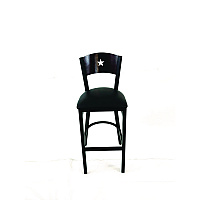 Liberty Series Barstool, Supports Up to 300 lb, 28.5" Seat Height, Black Seat, Dark Mahogany Back, Black Base (LBBVBLKB)