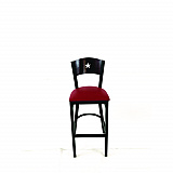 Liberty Series Barstool, Supports Up to 300 lb, 28.5" Seat Height, Burgundy Seat, Dark Mahogany Back, Black Base (LBBVBURB)
