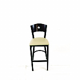 Liberty Series Barstool, Supports Up to 300 lb, 28.5" Seat Height, Taupe Seat, Dark Mahogany Back, Black Base (LBBVTAUB)