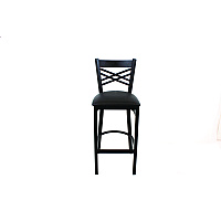 X Series Barstool, Supports Up to 300 lb, 29.5" Seat Height, Black Seat, Black Back, Black Base (XBSBVSBLK)
