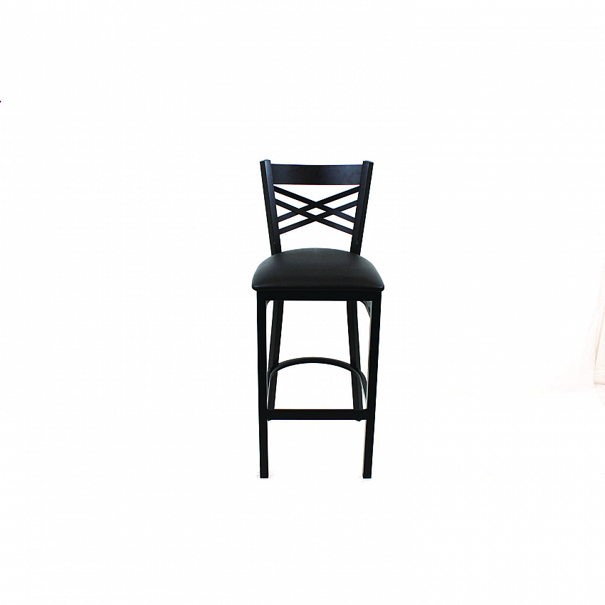 X Series Barstool, Supports Up to 300 lb, 29.5" Seat Height, Black Seat, Black Back, Black Base (XBSBVSBLK)