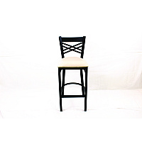 X Series Barstool, Supports Up to 300 lb, 29.5" Seat Height, Cream Seat, Black Back, Black Base (XBSBVSCRM)