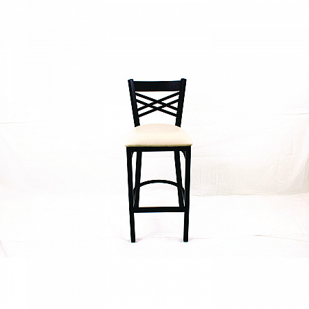 X Series Barstool, Supports Up to 300 lb, 29.5" Seat Height, Cream Seat, Black Back, Black Base (XBSBVSCRM)