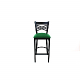 X Series Barstool, Supports Up to 300 lb, 29.5" Seat Height, Green Seat, Black Back, Black Base (XBSBVSGRN)