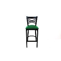 X Series Barstool, Supports Up to 300 lb, 29.5" Seat Height, Green Seat, Black Back, Black Base (XBSBVSGRN)