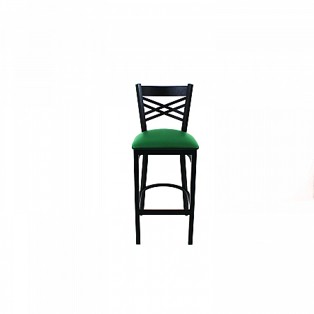 X Series Barstool, Supports Up to 300 lb, 29.5" Seat Height, Green Seat, Black Back, Black Base (XBSBVSGRN)