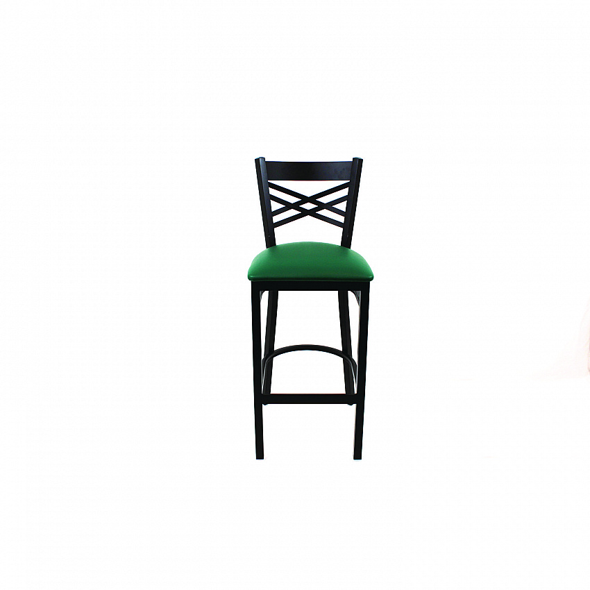 X Series Barstool, Supports Up to 300 lb, 29.5" Seat Height, Green Seat, Black Back, Black Base (XBSBVSGRN)