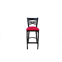 X Series Barstool, Supports Up to 300 lb, 29.5" Seat Height, Red Seat, Black Back, Black Base (XBSBVSRED)