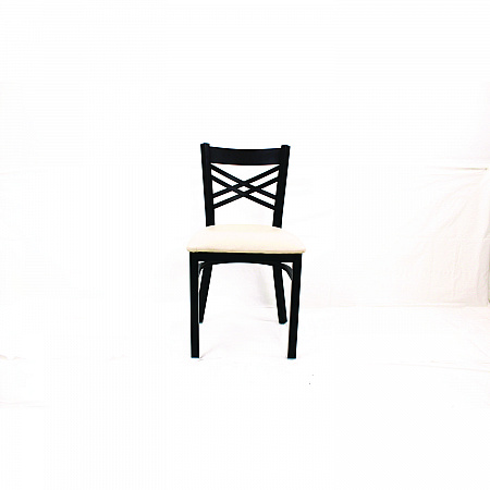 X Series Chair, Supports Up to 300 lb, 18" Seat Height, Cream Seat, Black Back, Black Base (XCHBVSCRM)