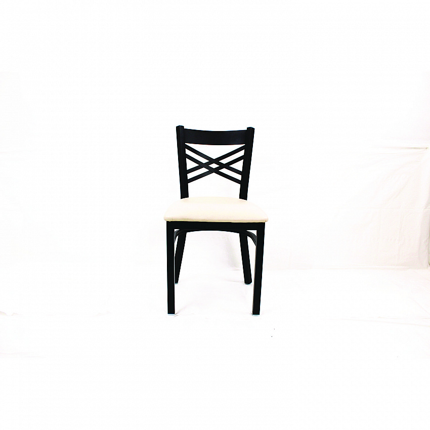 X Series Chair, Supports Up to 300 lb, 18" Seat Height, Cream Seat, Black Back, Black Base (XCHBVSCRM)