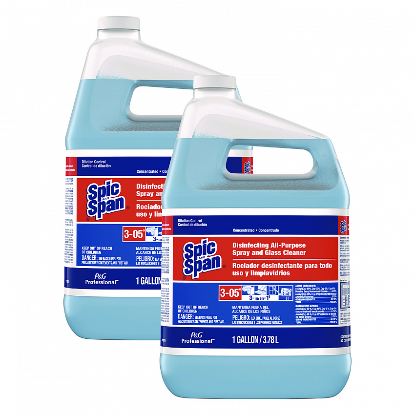 Disinfecting All-Purpose Spray and Glass Cleaner, Fresh Scent, Concentrated, 1 gal, 2/Carton (32538)