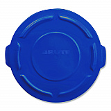 BRUTE Self-Draining Flat Top Lid for 55 gal Round Brute Containers, 26.75" Diameter, Blue, 3/Carton (1779733CT)