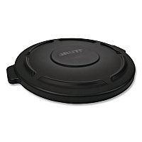 BRUTE Self-Draining Flat Top Lids for 32 gal Round BRUTE Containers, 22.25" Diameter, Black (1867532EA)
