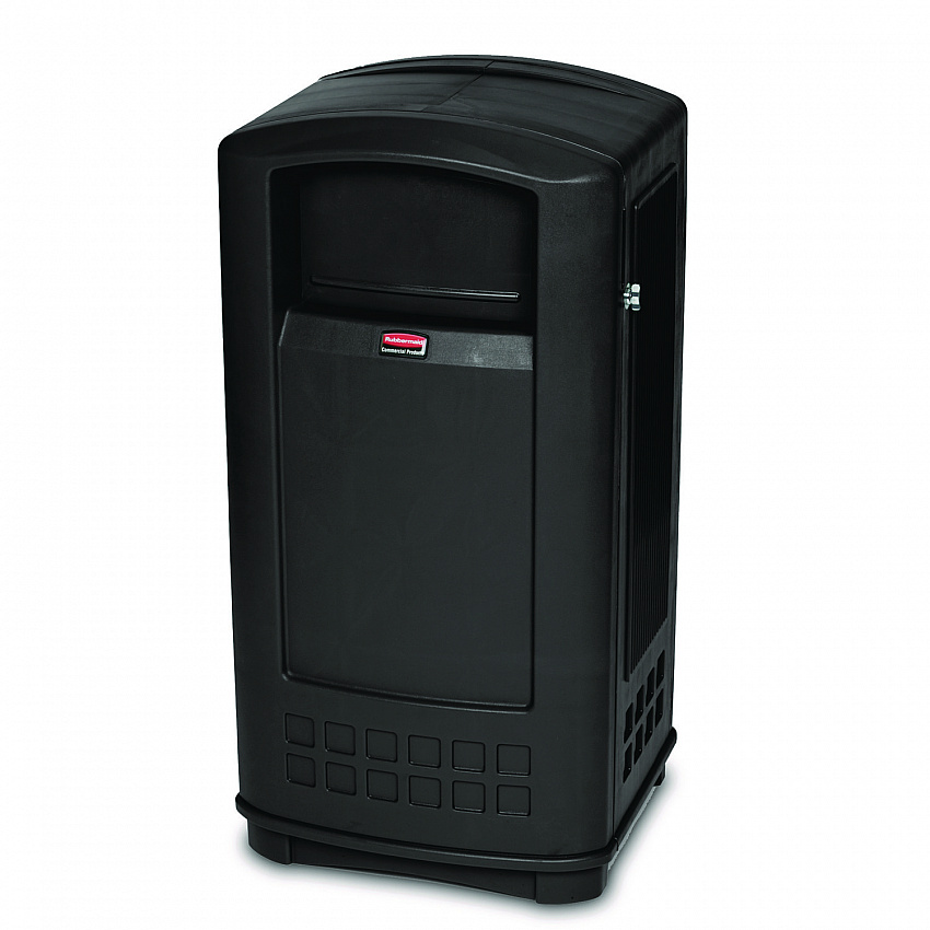 Plaza Jr. Container, 35 gal, Plastic, Black (9P90BLA)
