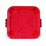 Square BRUTE Lid, 21.88w x 21.88d x 2.13h, Red, 6/Carton (FG352900RED)