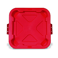 Square BRUTE Lid, 21.88w x 21.88d x 2.13h, Red, 6/Carton (FG352900RED)