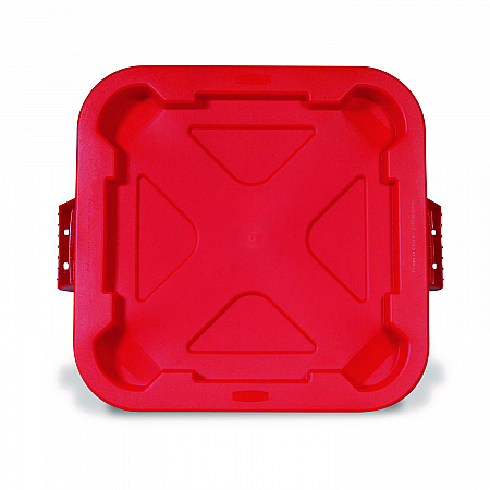 Square BRUTE Lid, 21.88w x 21.88d x 2.13h, Red, 6/Carton (FG352900RED)