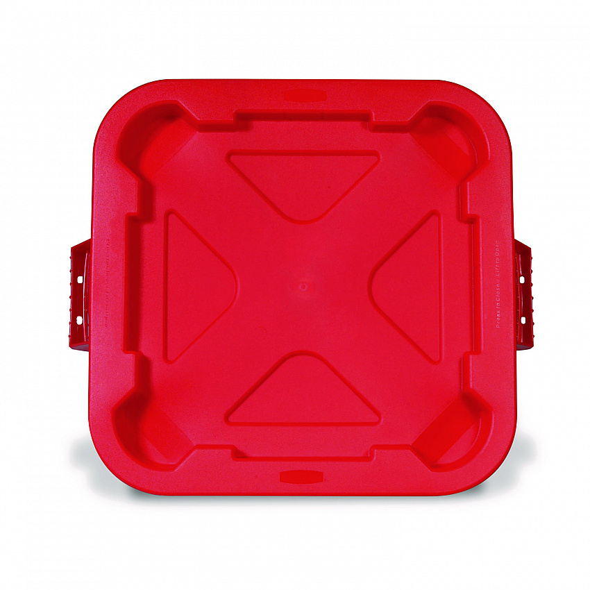 Square BRUTE Lid, 21.88w x 21.88d x 2.13h, Red, 6/Carton (FG352900RED)
