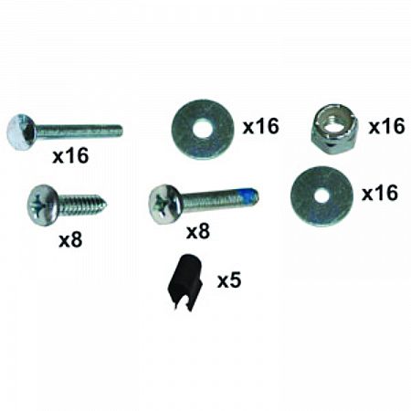 Hardware Kit for Rubbermaid Full Size Housekeeping Carts, Metal, Gray (6189L1)