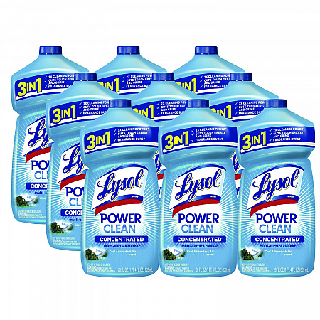 Power Clean Concentrated Multi-Surface Cleaner, Cool Adirondack Scent, 28 oz Pour Bottle, 9/Carton (82515CT)