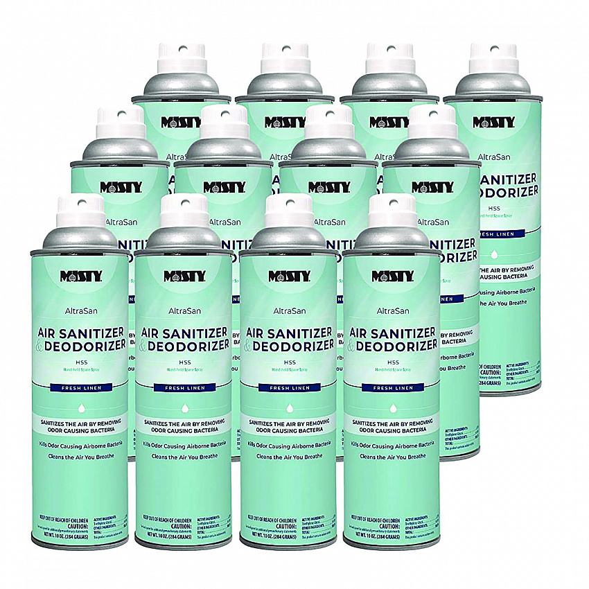 Handheld Air Sanitizer/Deodorizer, Fresh Linen, 10 oz Aerosol Spray, 12/Carton (1037236)