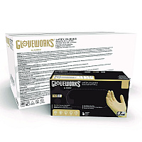 Extra Thick Latex Disposable Gloves, Powder-Free, Large, 6 mil Thick, 9.5" Long, Ivory, 100/Box, 10 Boxes/Carton (ILHD46100)